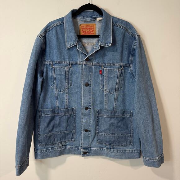 Levi's Men's Altered Trucker Jean Jacket XXL Cotton RARE HTF Blue Denim - Picture 1 of 10